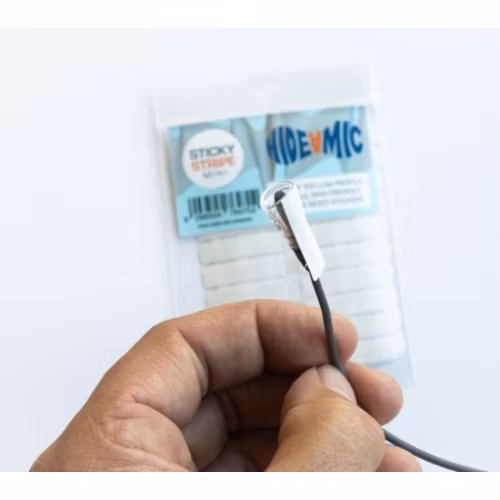 Hide-a-mic Sticky Stripe mini, 100 double sided sticky strips 7mm x 23 mm