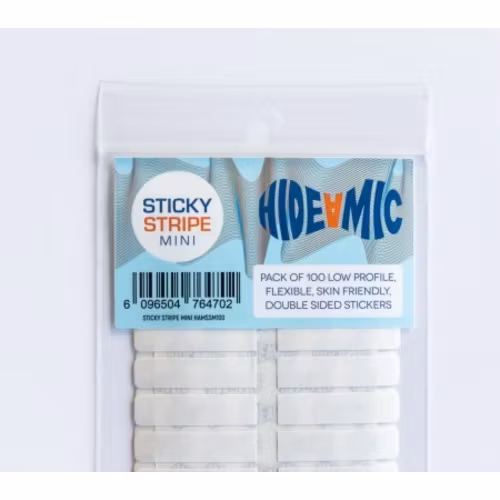 Hide-a-mic Sticky Stripe mini, 100 double sided sticky strips 7mm x 23 mm