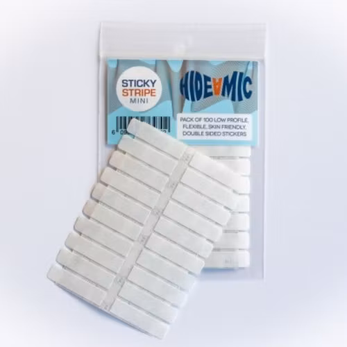 Hide-a-mic Sticky Stripe mini, 100 double sided sticky strips 7mm x 23 mm