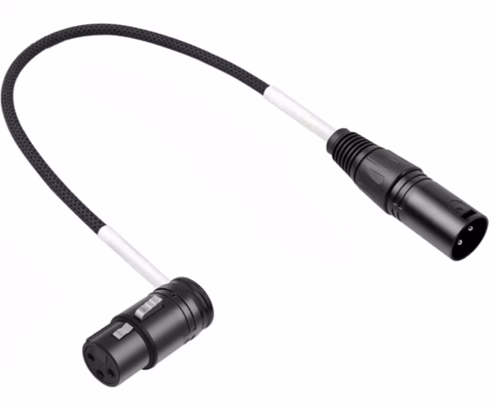 XLR, 3-pin roterbar högervinklad 30cm