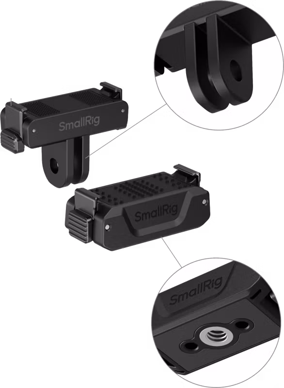 SmallRig 5918 Bidirectional QR Folding Adapter Support with 2-Prong Mount and 1/4"-20 Threaded hole