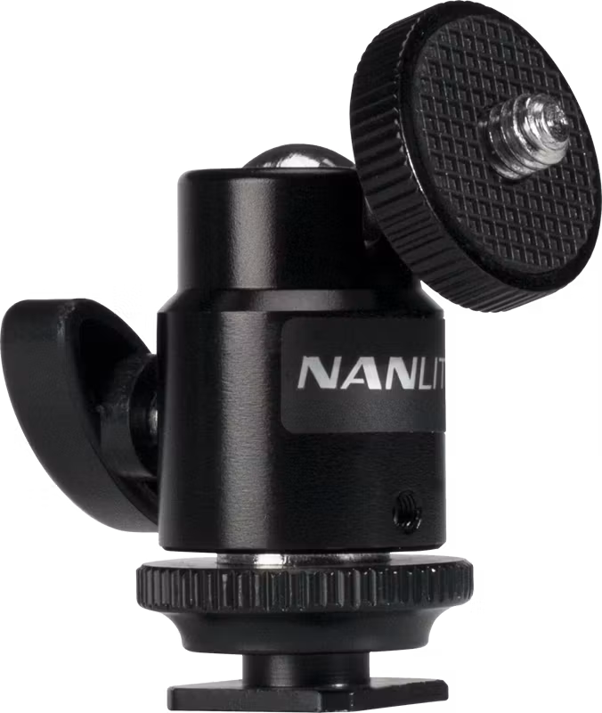 NANLITE MINI BALL HEAD WITH 1/4'' AND HOTSHOE