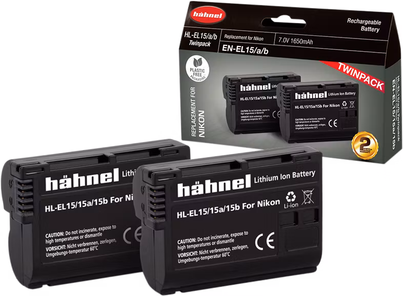Hähnel Battery Nikon HL-EL15/15A/15B / EN-EL15A/B Twin Pack