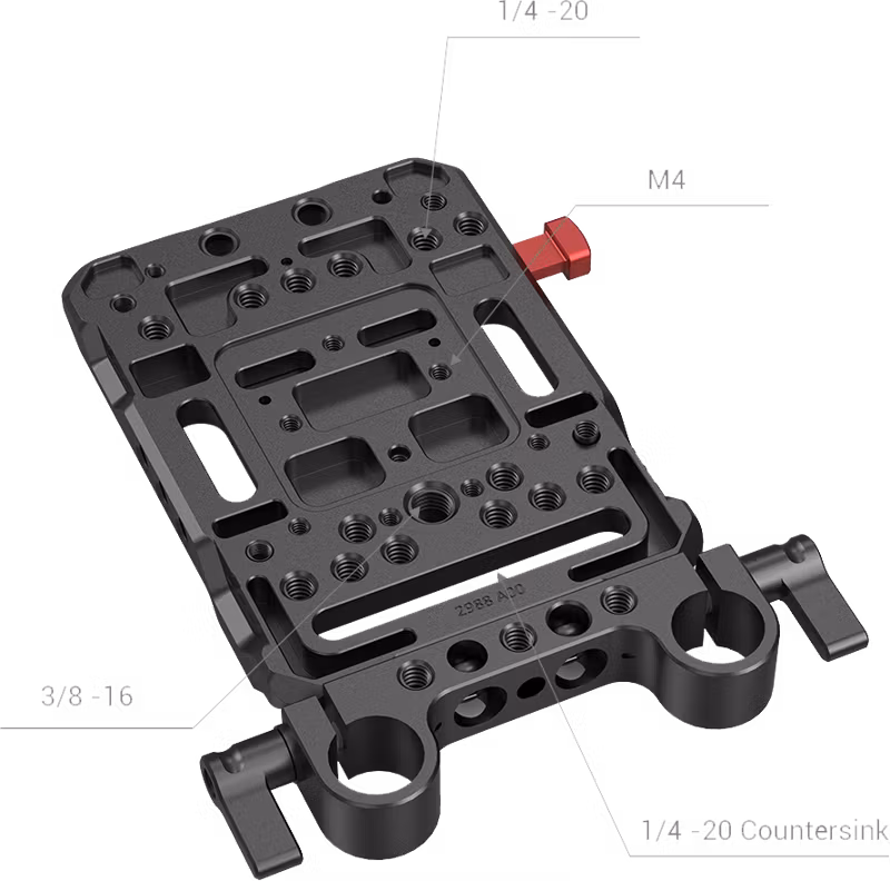 SmallRig 3016 Battery Plate V-Mount w Rod Clamp