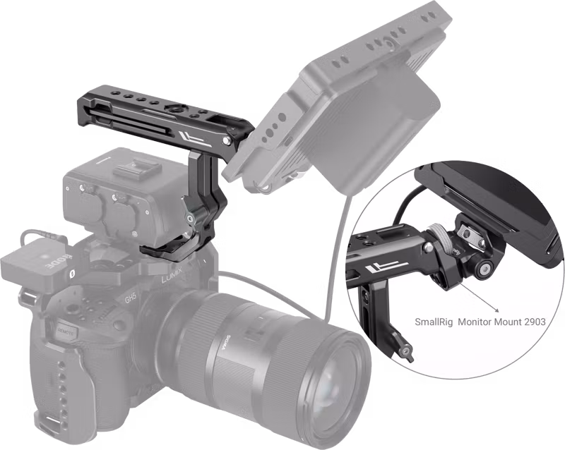 SmallRig 3082 Top Handle For Sony XLR K1M/K2M/K3M & Panasonic XLR1 Adapter