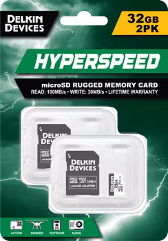 Delkin microSDHC Trail Cam Hyperspeed R100/W75 (V30) 32GB (2PK)
