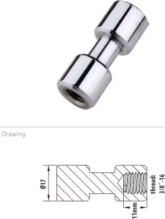 Kupo KS-013FS 17mm Spigot, Chrome-Plated 3/8" Female Threaded