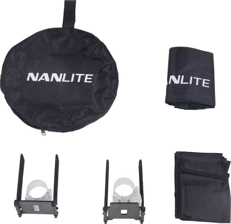 Nanlite Barndoor with eggcrate for Pavotube II 15C