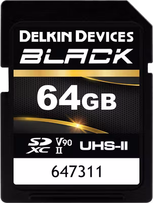 Delkin SDXC BLACK Rugged UHS-II R300/W250 (V90) 64GB (new)