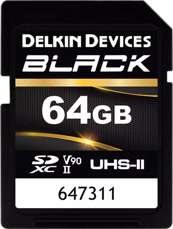 Delkin SDXC BLACK Rugged UHS-II R300/W250 (V90) 64GB (new)