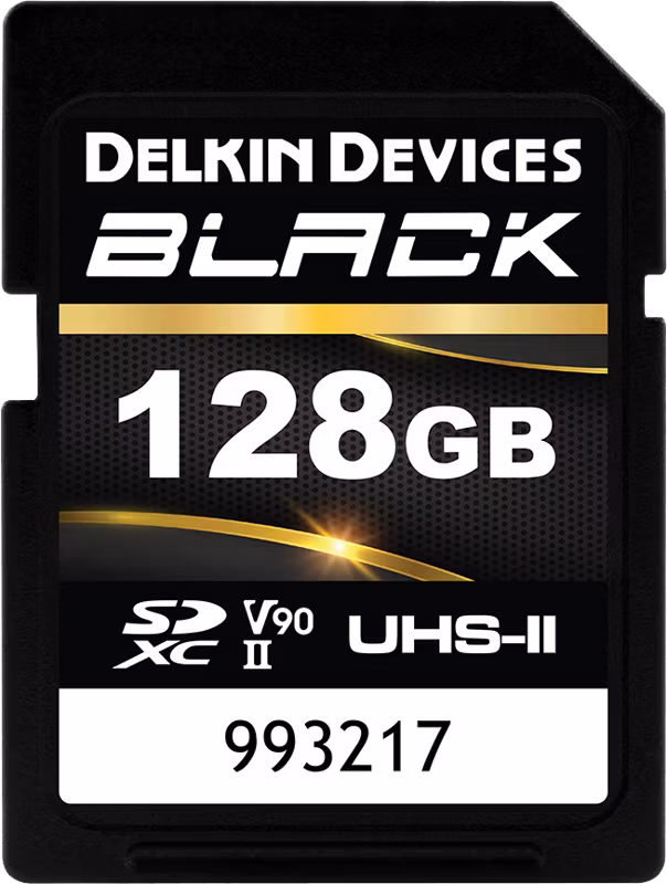 Delkin SDXC BLACK Rugged UHS-II R300/W250 (V90) 128GB (new)