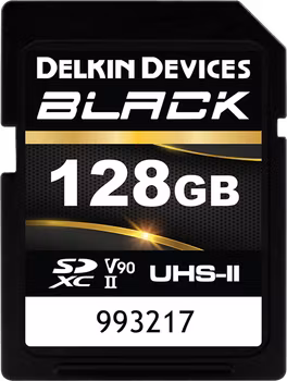 Delkin SDXC BLACK Rugged UHS-II R300/W250 (V90) 128GB (new)