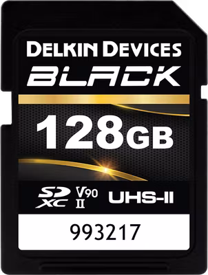 Delkin SDXC BLACK Rugged UHS-II R300/W250 (V90) 128GB (new)