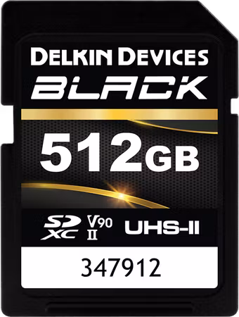 Delkin SDXC BLACK Rugged UHS-II R300/W250 (V90) 512GB (new)