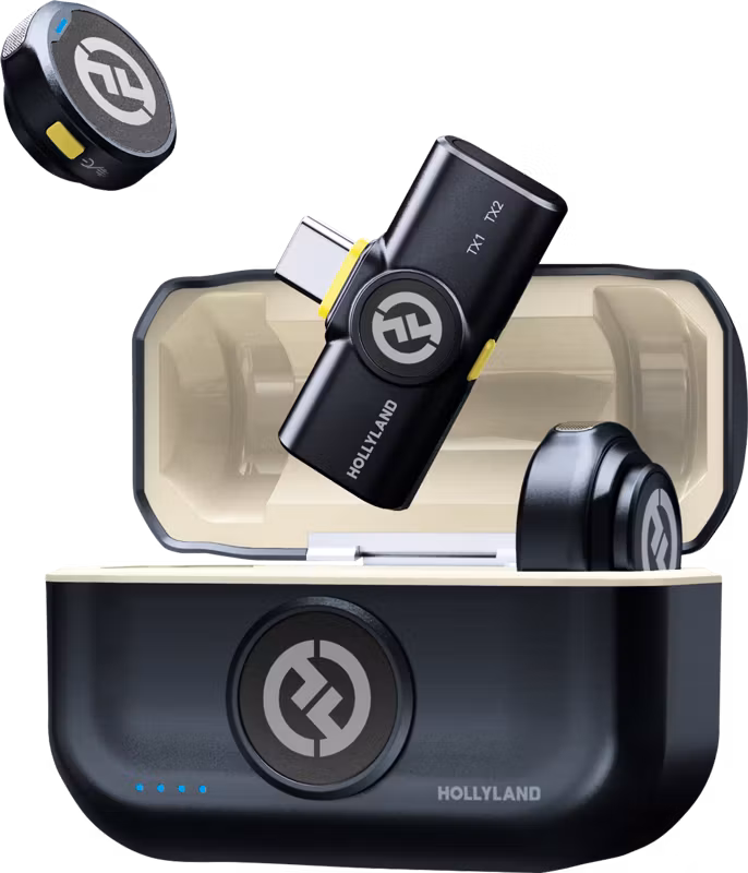 Hollyland Lark M2 USB-C - Wireless Lavalier Microphone with USB-CPlug (Duo,Shine Charcoal)