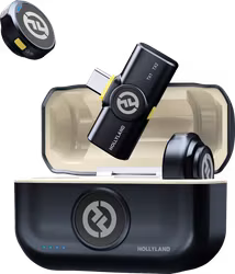 Hollyland Lark M2 USB-C - Wireless Lavalier Microphone with USB-CPlug (Duo,Shine Charcoal)