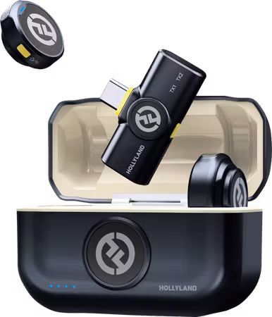 Hollyland Lark M2 USB-C - Wireless Lavalier Microphone with USB-CPlug (Duo,Shine Charcoal)