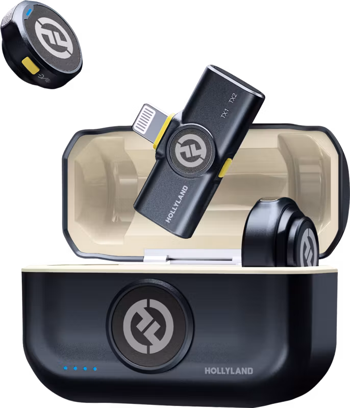 Hollyland Lark M2 Lightning - Wireless Lavalier Microphone with Lightning Plug (Duo,Shine Charcoal)