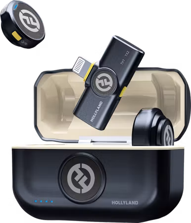 Hollyland Lark M2 Lightning - Wireless Lavalier Microphone with Lightning Plug (Duo,Shine Charcoal)