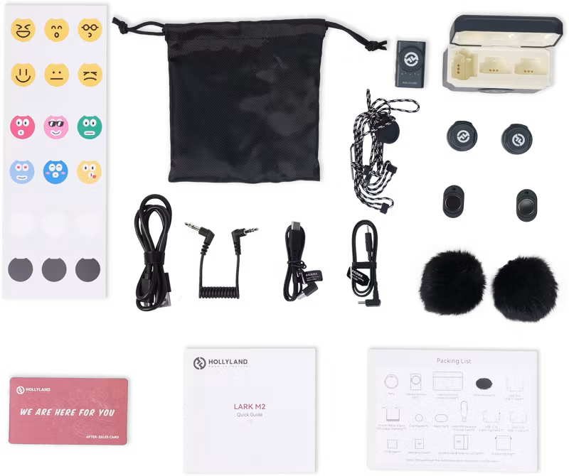 Hollyland Lark M2 Camera - Wireless Lavalier Microphone (Duo,ShineCharcoal)