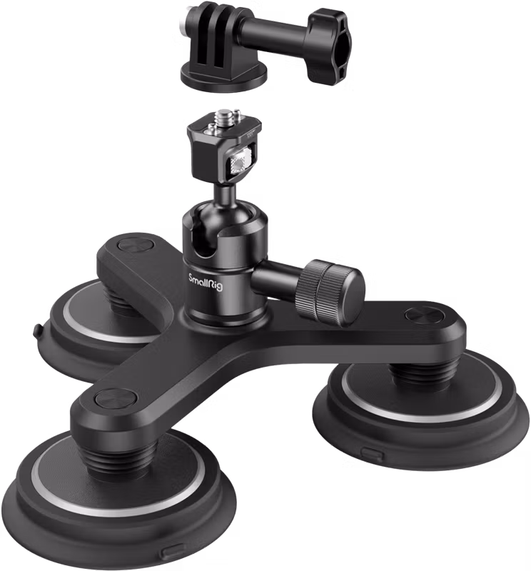 SmallRig 4468 Triple Magnetic Suction Cup Mounting Support Kit for Action Cameras