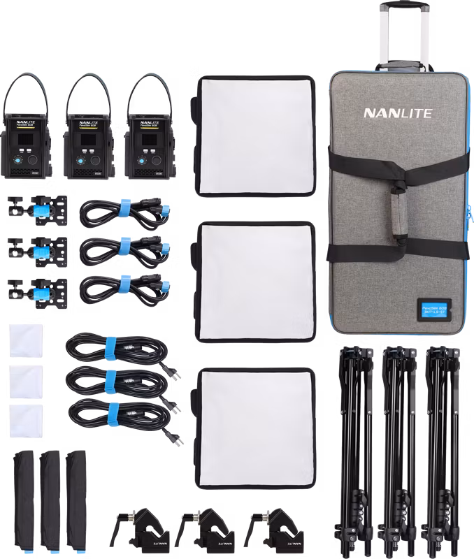 Nanlite PavoSlim 60B LED Panel  3-Light Kit With Stand
