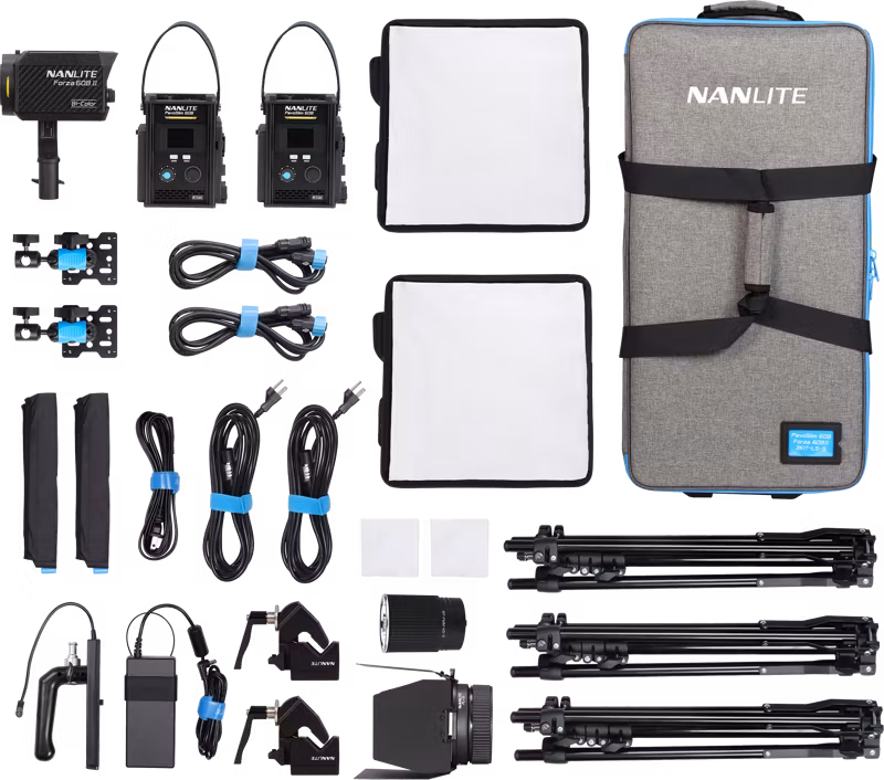 Nanlite PavoSlim 60B & Forza 60B II KIT 60B x2 + Forza 60BII - 3-Light Kit with Light Stand