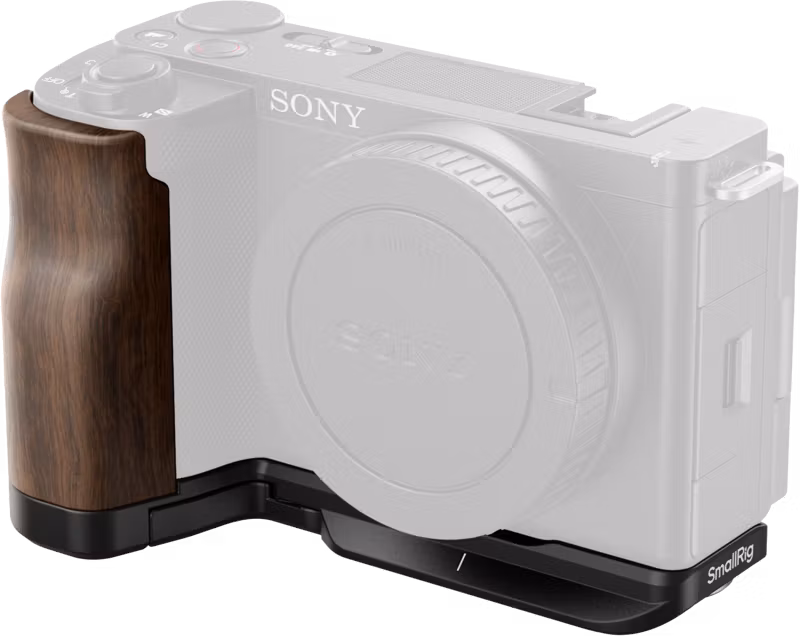 SmallRig 4864 L-Shape Mount Plate with Wooden Handle for Sony ZV-E10 II