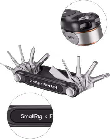 SmallRig 4375 x FILM RIOT 10-in-1 Folding Wrench Set with Multiple Angle Positioning Black