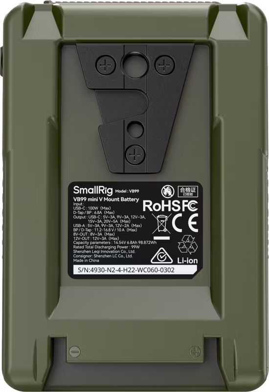 SmallRig 4930 V-Mount Battery Mini VB99 (Green)
