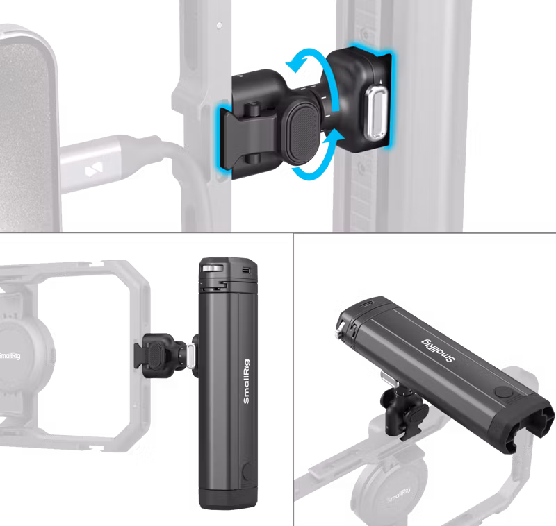 SmallRig 4841 Rotatable Bilateral Quick Release Side Handle with Wireless Control/M.2 SSD Enclosure