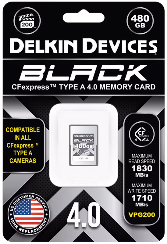 Delkin CFexpress 4.0 BLACK | Type A | VGP200, R1830/W1710 (Type A | 4.0) 480GB