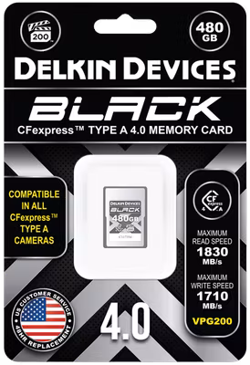 Delkin CFexpress 4.0 BLACK | Type A | VGP200, R1830/W1710 (Type A | 4.0) 480GB
