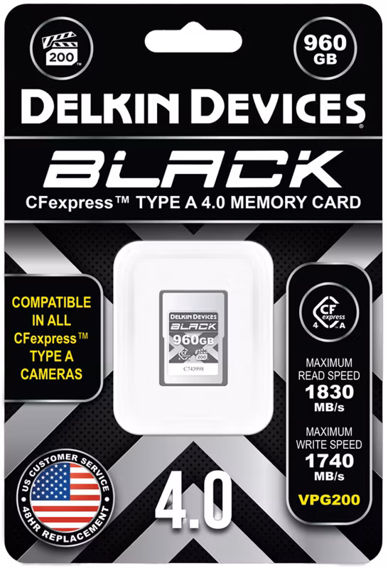 Delkin CFexpress 4.0 BLACK | Type A | VGP200, R1830/W1740 (Type A | 4.0) 960GB