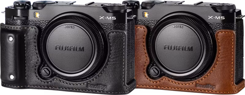 SmallRig 4879 Camera Leather Half Case Kit for FUJIFILM X-M5 Black