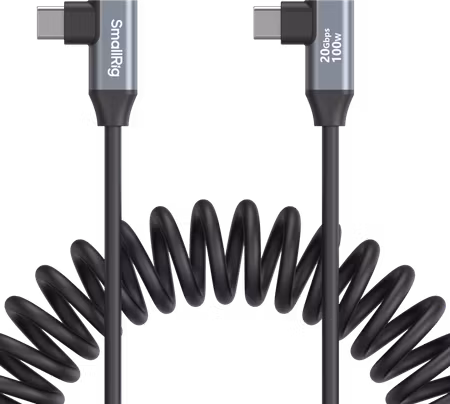 SmallRig 4793 USB-C Angled to USB-C Angled Coiled Data Cable