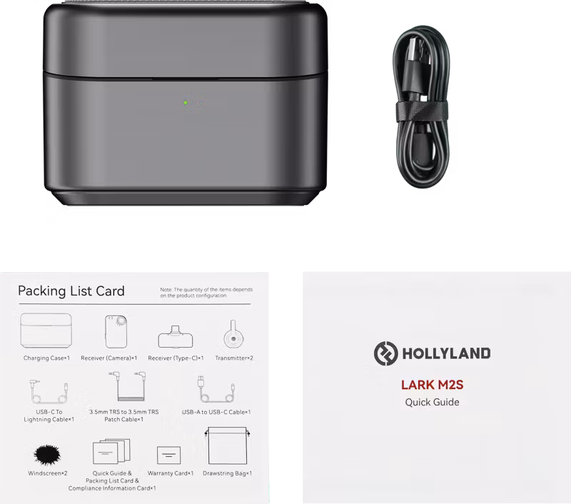 Hollyland LARK M2S Combo Version Charging Case (Space Gray) Fit for Lark M2S
