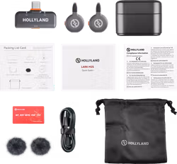 Hollyland LARK M2S Duo Wireless Lavalier Microphone with USB-C Plug (Duo, Space Gray)