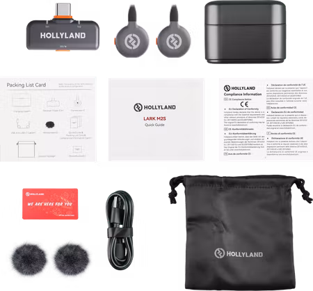 Hollyland LARK M2S Duo Wireless Lavalier Microphone with USB-C Plug (Duo, Space Gray)