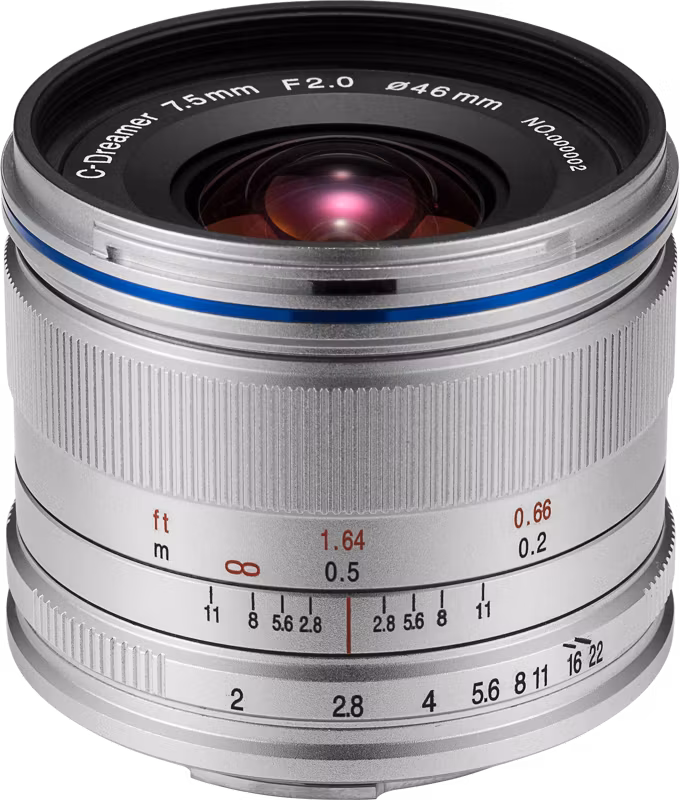 Laowa 7.5mm f/2  (Standard) Lens - MFT / Silver