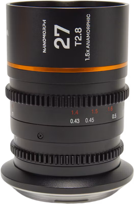 Laowa Nanomorph 27mm T2.8 1.5X S35 (Amber) - L Mount