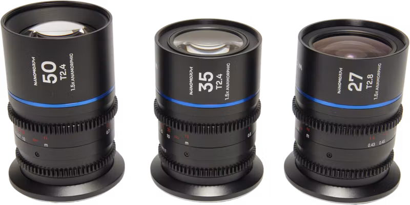 Laowa Nanomorph S35 Prime 3-Lens Bundle  (27mm, 35mm, 50mm) (Blue) - MFT