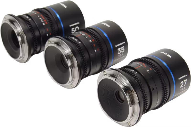 Laowa Nanomorph S35 Prime 3-Lens Bundle  (27mm, 35mm, 50mm) (Blue) - MFT