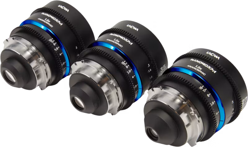 Laowa Nanomorph S35 Prime 3-Lens Bundle  (27mm, 35mm, 50mm) (Blue) - Arri PL/Canon EF