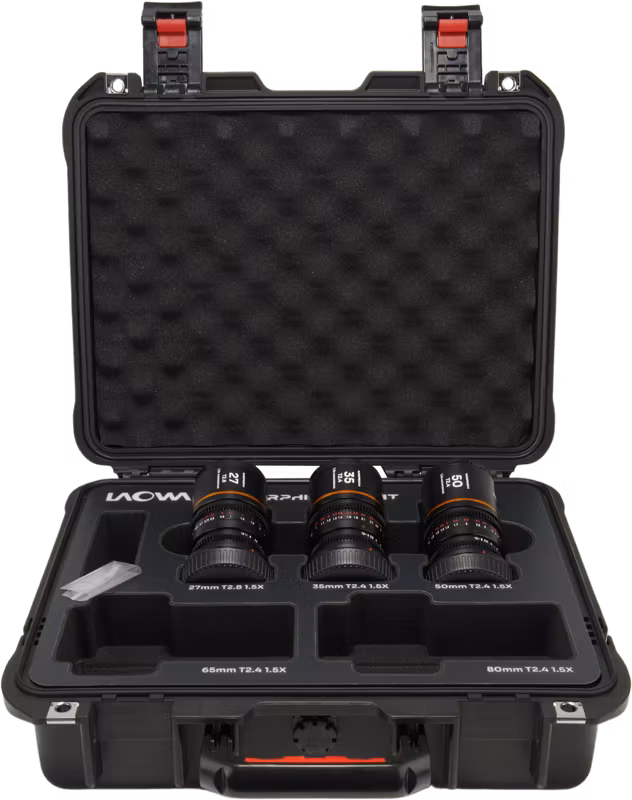 Laowa Nanomorph S35 Prime 3-Lens Bundle  (27mm, 35mm, 50mm) (Amber) - Sony E
