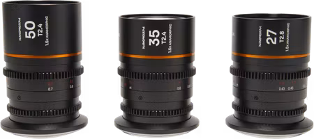 Laowa Nanomorph S35 Prime 3-Lens Bundle  (27mm, 35mm, 50mm) (Amber) - Canon RF
