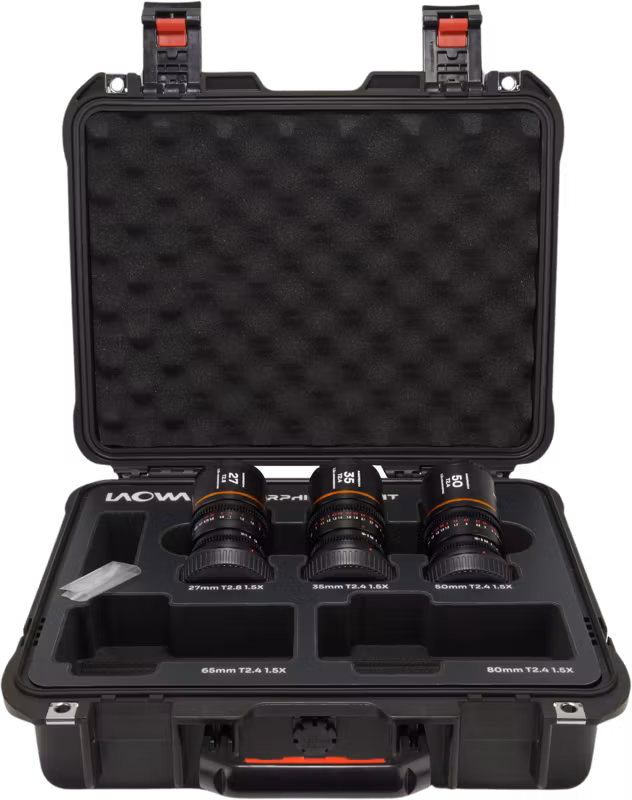 Laowa Nanomorph S35 Prime 3-Lens Bundle  (27mm, 35mm, 50mm) (Amber) - Canon RF