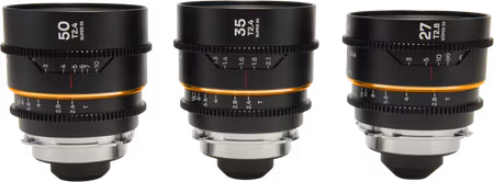 Laowa Nanomorph S35 Prime 3-Lens Bundle  (27mm, 35mm, 50mm) (Amber) - Arri PL/Canon EF