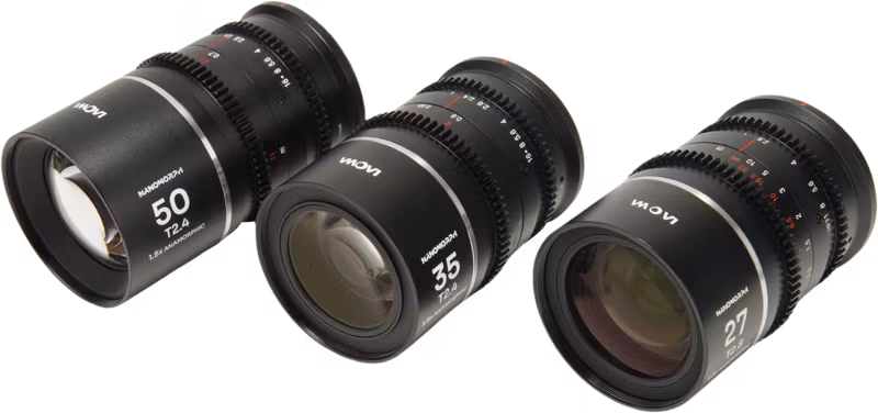 Laowa Nanomorph S35 Prime 3-Lens Bundle  (27mm, 35mm, 50mm) (Silver) - Canon RF