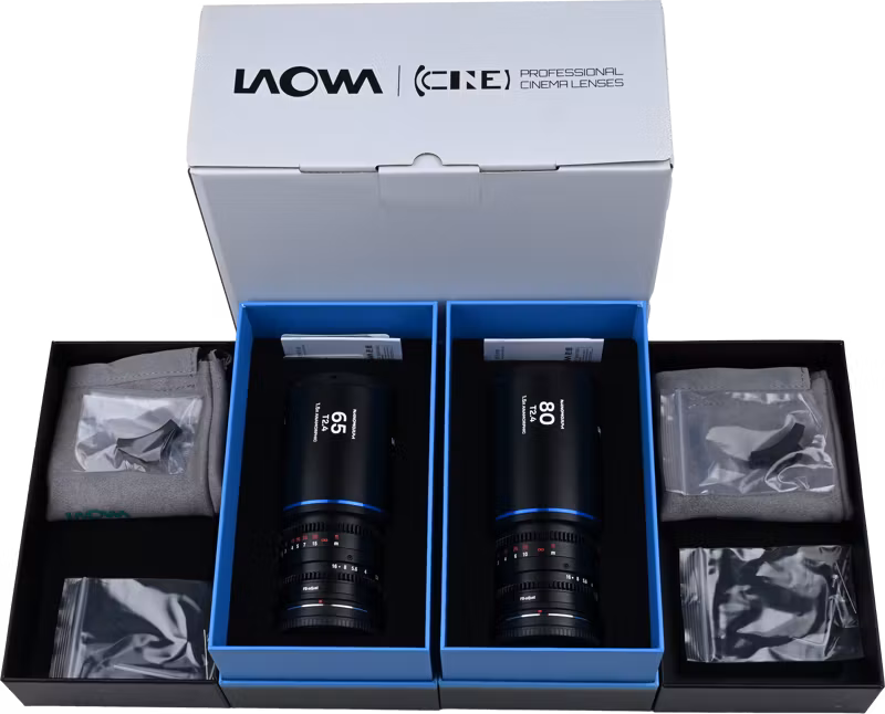 Laowa Nanomorph S35 Prime 2-Lens Bundle  (65mm,80mm) (Blue) - MFT